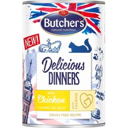 BUTCHER'S Delicious Dinners Kawałki z kurczakiem w galaretce - mokra karma dla kota - 400 g
