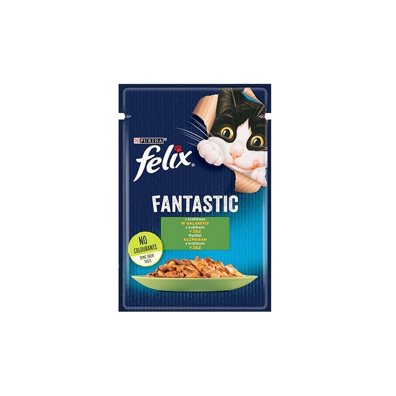 PURINA Felix Fantastic: królik - mokra karma dla kota - 85 g