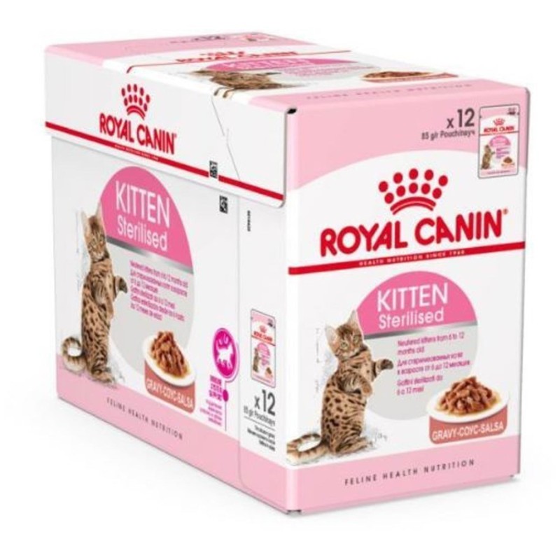 ROYAL CANIN FHN Kitten Sterilised w sosie - mokra karma dla kociąt - 12x85 g
