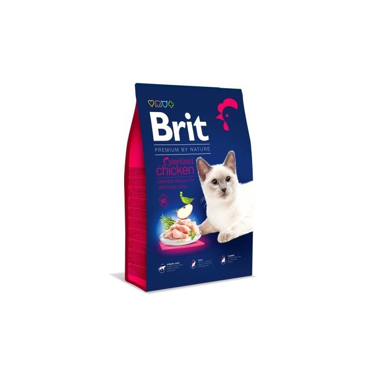 BRIT Dry Premium By Nature Sterilized z kurczakiem - sucha karma dla kotów - 1,5 kg