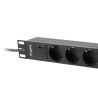 Listwa RACK Lanberg PDU-03F-0200-BK (3 x Shuko 16 A (3680 W) kolor czarny)
