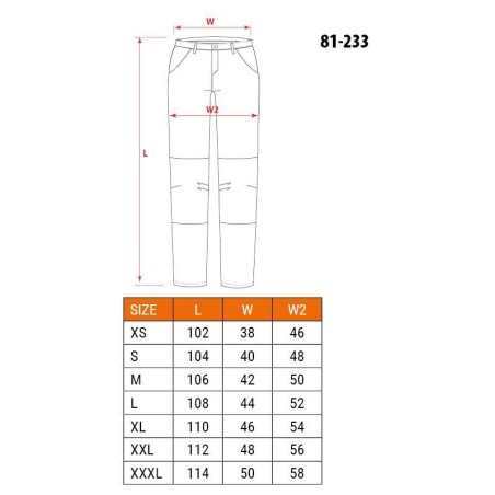 Spodnie ochronne NEO tools 81-233-XXXL Czarny