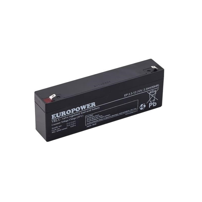 Akumulator AGM EUROPOWER serii EP 12V 2.3Ah (Żywotność 6-9 lat) Akumulator AGM EUROPOWER serii EP 12V 2.3Ah (Żywotność 6-9 lat)