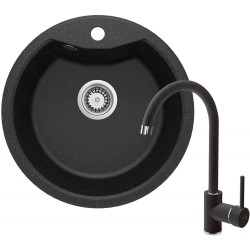 Zlewozmywak granitowy z baterią 1-komorowy ZRSB2803 5908212058664