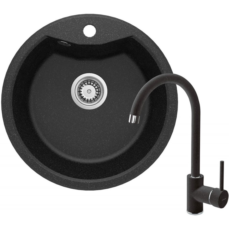 Zlewozmywak granitowy z baterią 1-komorowy ZRSB2803 5908212058664