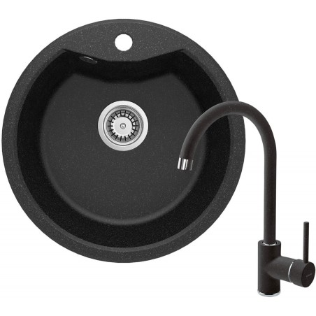 Zlewozmywak granitowy z baterią 1-komorowy ZRSB2803 5908212058664