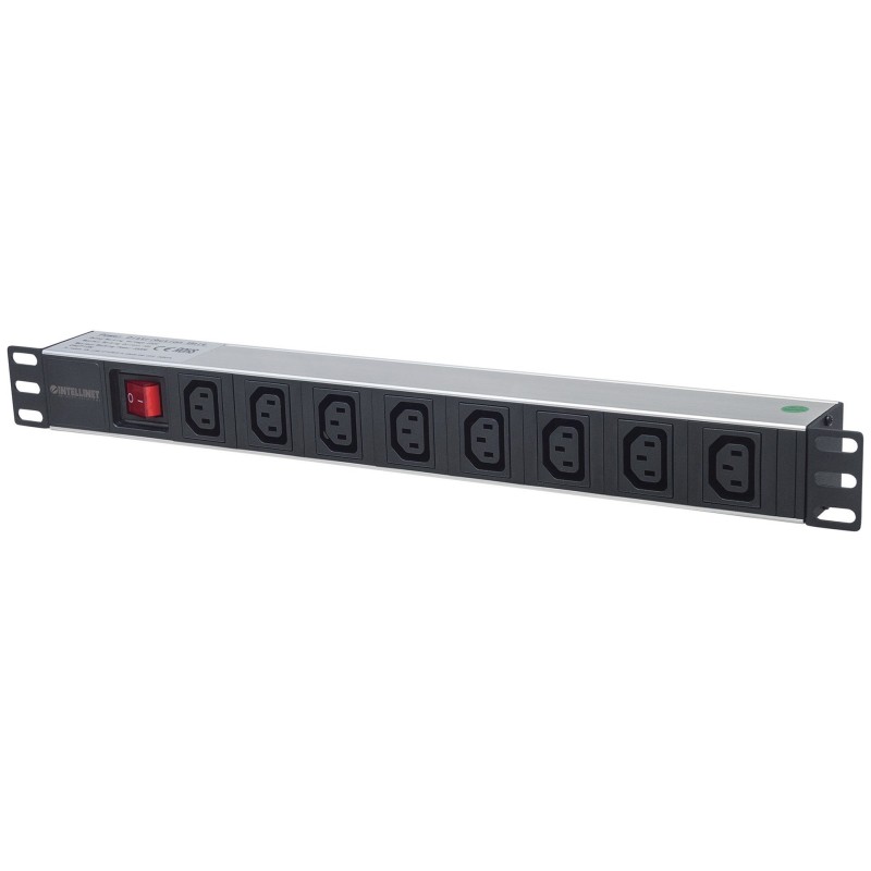 Intellinet 163620 rozdzielacz zasilania PDU 8 x gniazdo sieciowe 1U Czarny, Srebrny Intellinet 163620 rozdzielacz zasilania PDU 8 x gniazdo sieciowe 1U Czarny, Srebrny