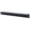 Intellinet 163620 rozdzielacz zasilania PDU 8 x gniazdo sieciowe 1U Czarny, Srebrny