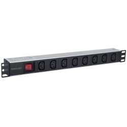 Intellinet 163620 rozdzielacz zasilania PDU 8 x gniazdo sieciowe 1U Czarny, Srebrny
