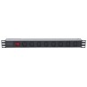 Intellinet 163620 rozdzielacz zasilania PDU 8 x gniazdo sieciowe 1U Czarny, Srebrny