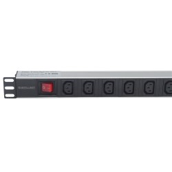 Intellinet 163620 rozdzielacz zasilania PDU 8 x gniazdo sieciowe 1U Czarny, Srebrny
