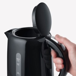 SEVERIN CZAJNIK ELEKTR. CZARNY, PLASTIK, POJ. 17 L, LAMPKA KONTR., SZEROKI OTWÓR, DŁ. PRZEWODU 70 CM, MOC 2200W WK4322