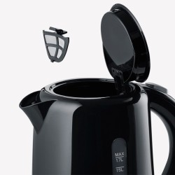 SEVERIN CZAJNIK ELEKTR. CZARNY, PLASTIK, POJ. 17 L, LAMPKA KONTR., SZEROKI OTWÓR, DŁ. PRZEWODU 70 CM, MOC 2200W WK4322