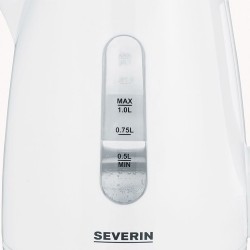 SEVERIN CZAJNIK ELEKTR. 1L , ZAKRYTA GRZAŁKA, WSKAŹNIK POZIOMU WODY, ANTYPOŚLIZGOWE NÓŻKI, PLASTIK, MOC 2200W WK3411