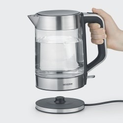 SEVERIN CZAJNIK ELEKTRYCZNY SZKŁO-STAL, 1,7L, ZAKRYTA GRZAŁKA, KONTROLER STRIX, WNĘKA NA PRZEWÓD, WSKAŹNIK WODY, 2200W WK3420