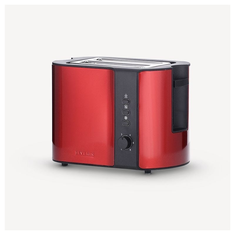 SEVERIN TOSTER CZERWONY, STAL NIERDZEWNA, 2 KROMKI, PRZYCISK ROZMRAŻANIA, ELEKTR. KONTR. OPIEKANIA, MOC 800W AT2217 SEVERIN TOSTER CZERWONY, STAL NIERDZEWNA, 2 KROMKI, PRZYCISK ROZMRAŻANIA, ELEKTR. KONTR. OPIEKANIA, MOC 800W AT2217
