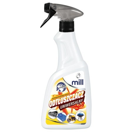 MILL CLEAN odtłuszczacz Uniwersalny Odplamiacz na tłuste plamy. Produkt do odzieży, tworzyw sztucznych. 555 ml.