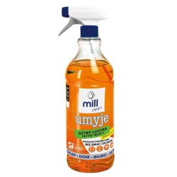 MILL CLEAN UMYJE Płyn do mycia szyb, luster, glazury o zapachu Pomarańczy 1,22l (opak.zb 9 szt.)