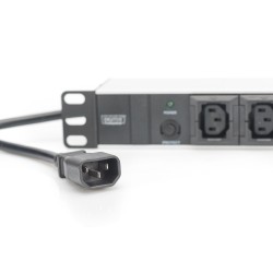 Digitus Listwa zasilająca PDU 19" Rack, 10x gniazdo C13, 2.0m, 1x wtyk C14, 10A, zabezpieczenie przeciążeniowe, profil