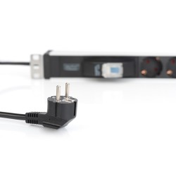 Digitus Listwa zasilająca PDU 19" Rack, 6x schuko, 2.0m, 1x wtyk unischuko, 16A, wyłącznik nadprądowy, profil aluminiowy