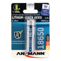 Ansmann 1307-0003 bateria do użytku domowego Bateria do ponownego naładowania 18650 Litowo-jonowa (Li-Ion)