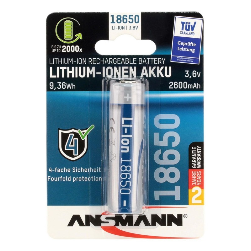Ansmann 1307-0003 bateria do użytku domowego Bateria do ponownego naładowania 18650 Litowo-jonowa (Li-Ion) Ansmann 1307-0003 bateria do użytku domowego Bateria do ponownego naładowania 18650 Litowo-jonowa (Li-Ion)