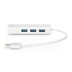 HUB 3-portowy USB 3.0 SuperSpeed z LANGigabit LAN adapter, aluminium