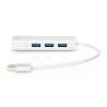 HUB 3-portowy USB 3.0 SuperSpeed z LANGigabit LAN adapter, aluminium