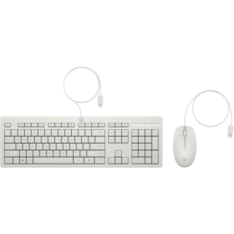 Klawiatura + mysz HP 225 Wired Mouse and Keyboard Combo White 86J24AA Klawiatura + mysz HP 225 Wired Mouse and Keyboard Combo White 86J24AA