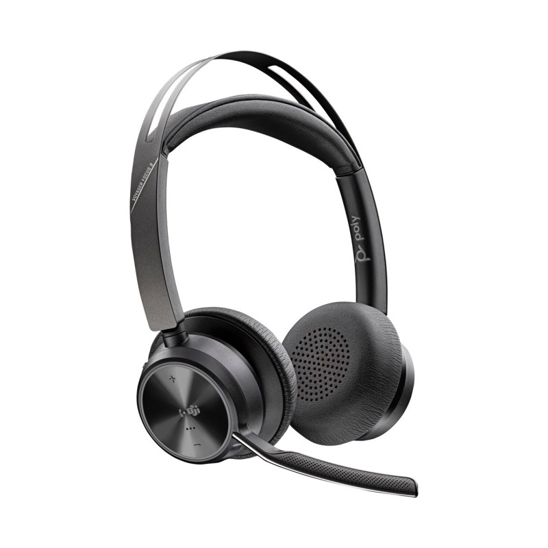 POLY Zestaw słuchawkowy Voyager Focus 2 z certyfikatem Microsoft Teams USB-C-C + przejściówka USB-C/A