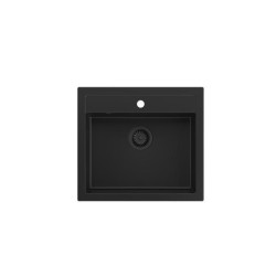 Zlewozmywak granitowy QUADRON BILL 110 czarny wpuszczany + syfon save space