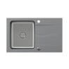 Zlewozmywak granitowo-stalowy QUADRON MICHAEL 111 szary wpuszczany + syfon save space w kolorze komory