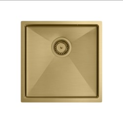 Zlewozmywak stalowy QUADRON PAUL złoty wpuszczany + syfon save space w kolorze PVD