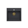 Zlewozmywak granitowy QUADRON BILL 110 czarny wpuszczany + syfon save space w kolorze PVD