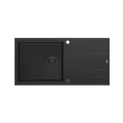Zlewozmywak granitowy QUADRON EVAN 146 XL czarny wpuszczany + syfon Push-2-Open
