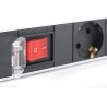 Digitus Listwa zasilająca PDU 19" Rack, 7x gniazdo schuko, 2.0m, 1x wtyk unischuko, 16A, wł./wył., profil aluminiowy
