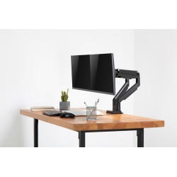 Ramię biurkowe podwójne (zacisk) 2xLCD max. 32"max. 2x 9kg uchylno-obrotowe czarny