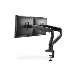 Ramię biurkowe podwójne (zacisk) 2xLCD max. 32"max. 2x 9kg uchylno-obrotowe czarny
