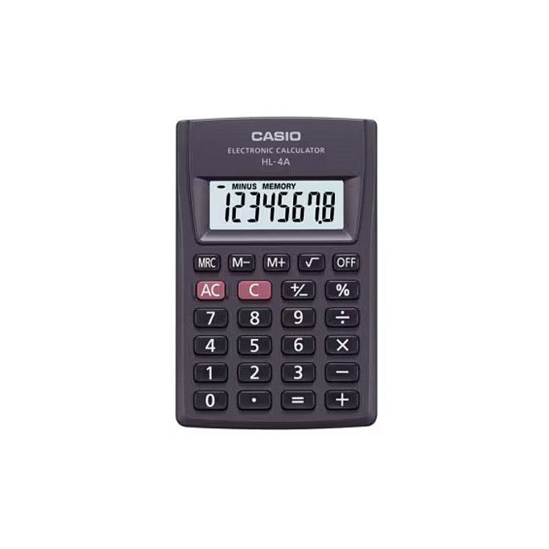 CASIO Kalkulator kieszonkowy HL-4A-B 8-cyfrowy 56x87mm czarny