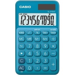CASIO KALKULATOR KIESZONKOWY SL-310UC-BU NIEBIESKI, 10 CYFROWY WYŚWIETLACZ