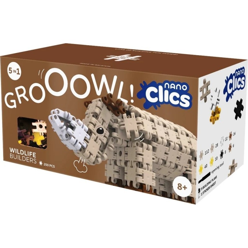 Nano Clics - konstrukcyjne, belgijskie klocki - Dzika Przyroda - Zestaw 250 elementów Nano Clics - konstrukcyjne, belgijskie klocki - Dzika Przyroda - Zestaw 250 elementów