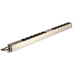 Listwa zasilająca PDU pionowa, 12x gniazdo schuko,2x (2m, wtyk unischuko, 16A, zab.przeciążeniowe)