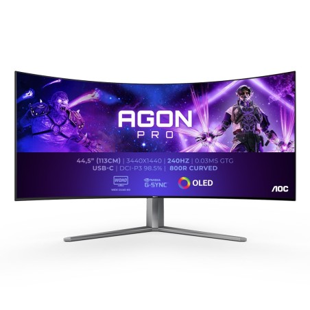 AOC AGON PRO AG456UCZD LED display 114,3 cm (45") 3440 x 1440 px Wide Quad HD OLED Czarny