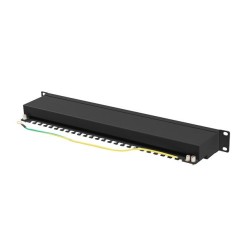 LANBERG PATCH PANEL 24 PORT 1U 19" KAT.6A FTP CZARNY PPSA-1024-B