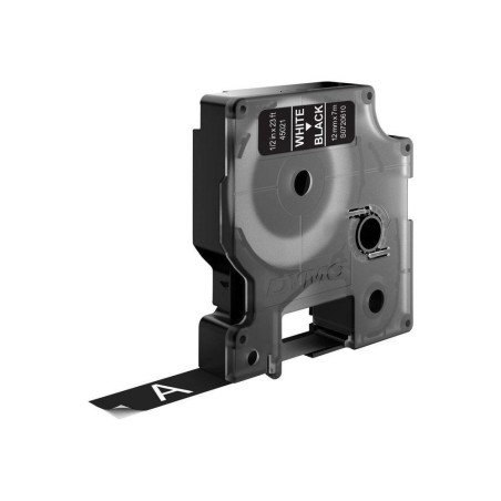 DYMO D1 - Standard Etykiety - Biały na czarnym - 12mm x 7m