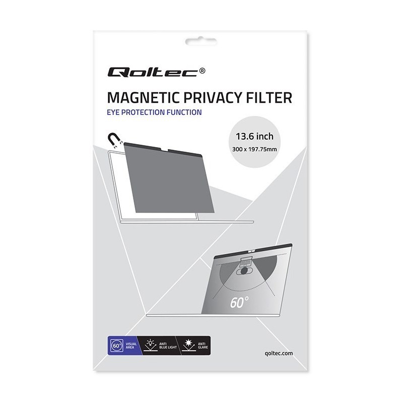 Qoltec Filtr prywatyzujący do MacBook Air 13.6" | Magnetyczny | Ochrona wzroku Qoltec Filtr prywatyzujący do MacBook Air 13.6" | Magnetyczny | Ochrona wzroku