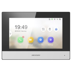 Hikvision DS-KH6320-WTE1 wideodomofon 17,8 cm (7") Czarny, Srebrny