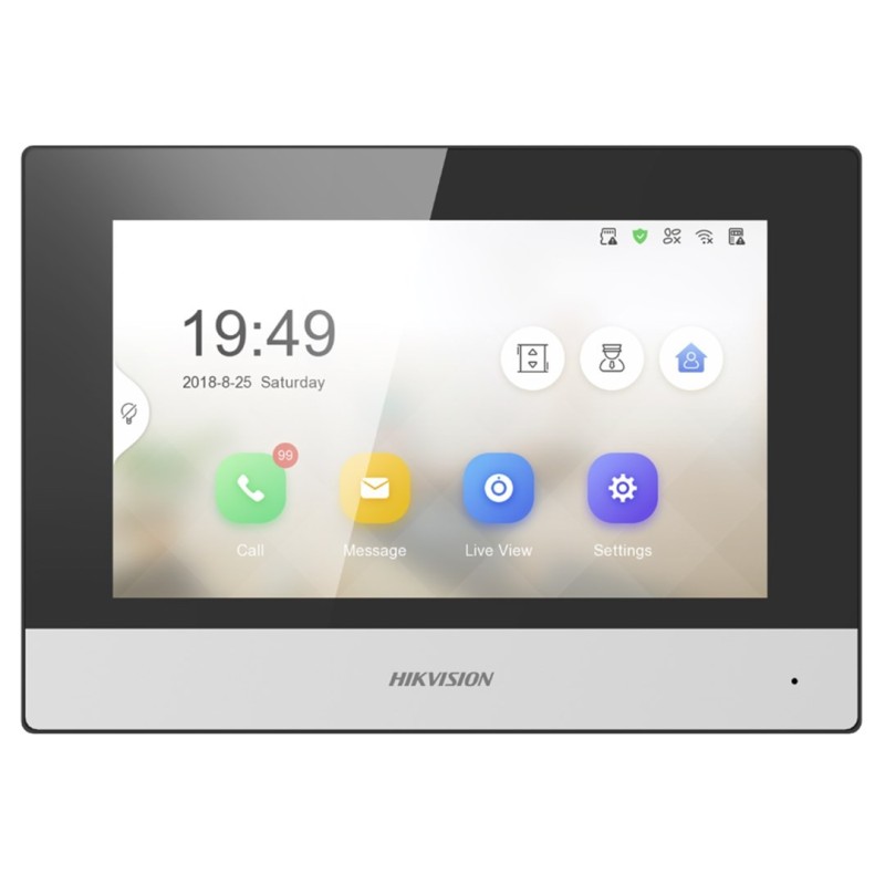 Hikvision DS-KH6320-WTE1 wideodomofon 17,8 cm (7") Czarny, Srebrny