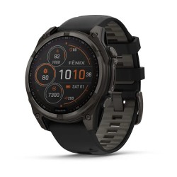 Zegarek sportowy Garmin Fenix 8 Solar Sapphire Titanium Carbon Grey AMOLED 47mm Tytanowy