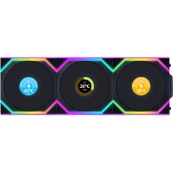Lian Li UNI FAN SL Wireless LCD 120 Reverse Blade Obudowa komputera Wentylator 12 cm Czarny 3 szt.